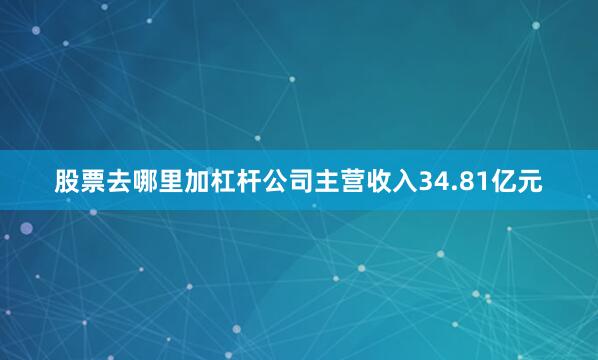 股票去哪里加杠杆公司主营收入34.81亿元